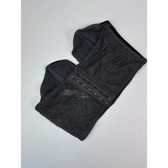 Victoria's Secret small black velvet strapless‎ plunge neck bra top bustier - Picture 3 of 6